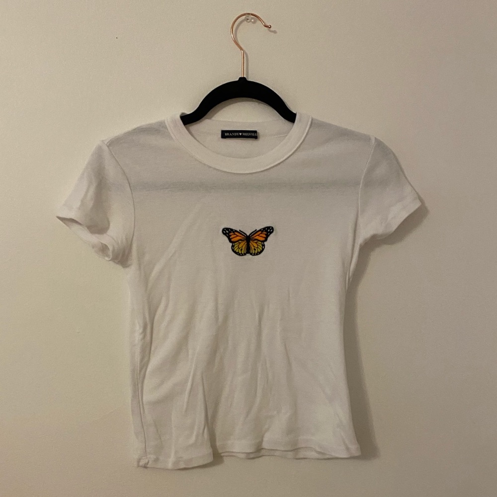 Tight, butterfly crop top